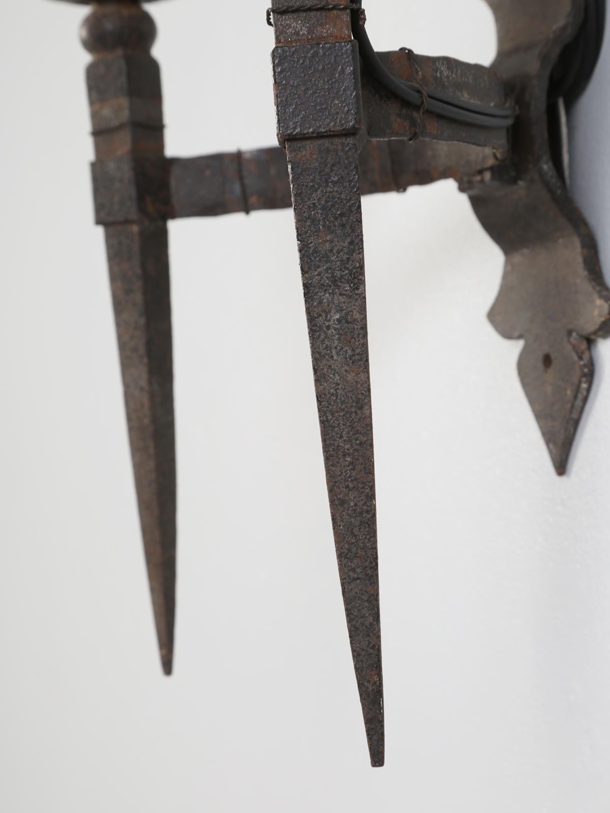 Gothic Design Single Two-Light Sconce Handcrafted in France 6