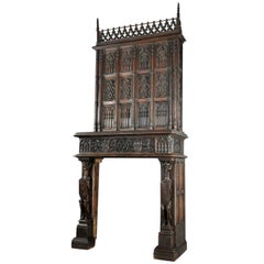 GOTHIC Fireplace Fine, Large and Stately, Oak
