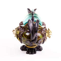 Gothic French Majolica Centrepiece Planter Jardiniere 19th Century