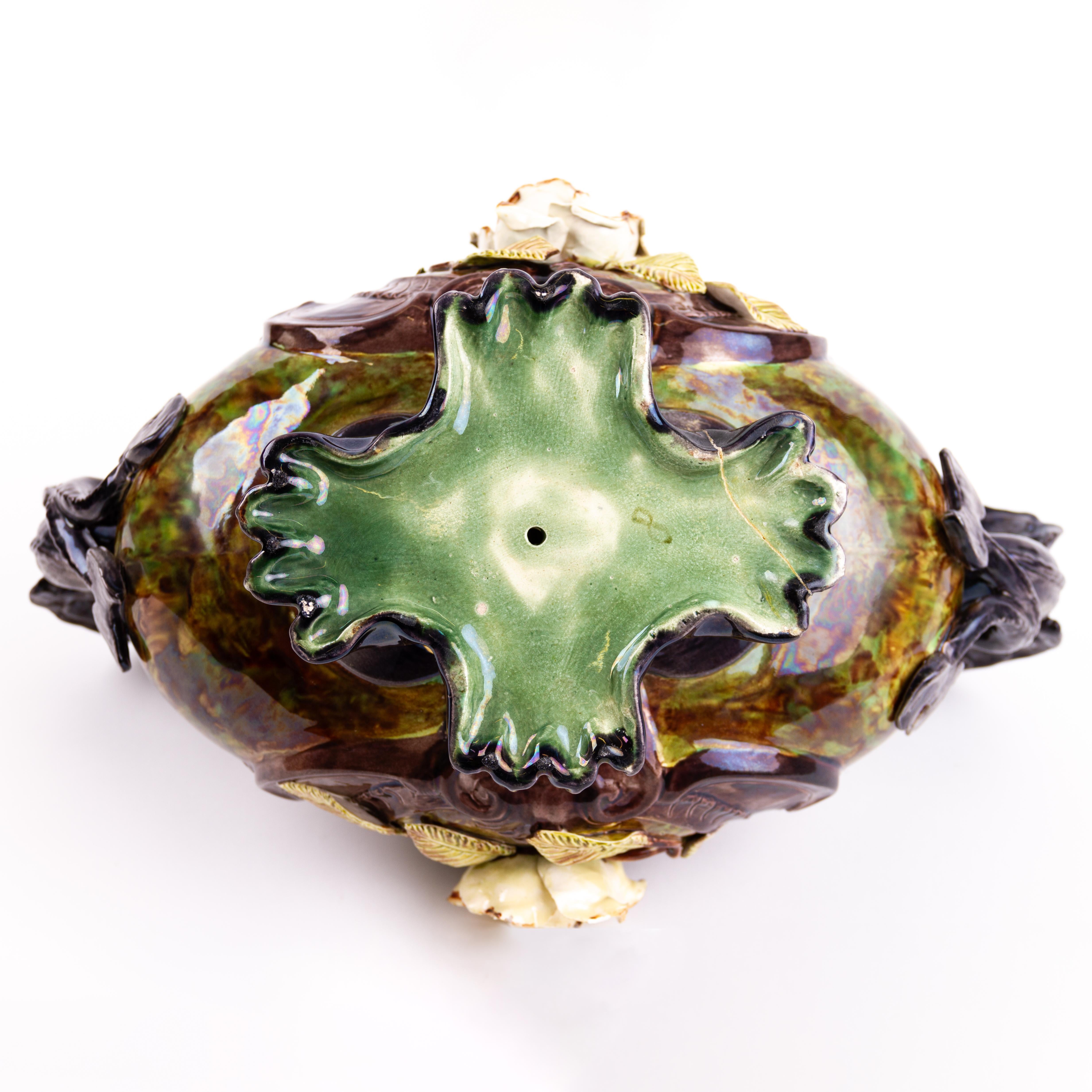 Gothic French Majolica Centrepiece Planter Jardiniere 19th Century 1