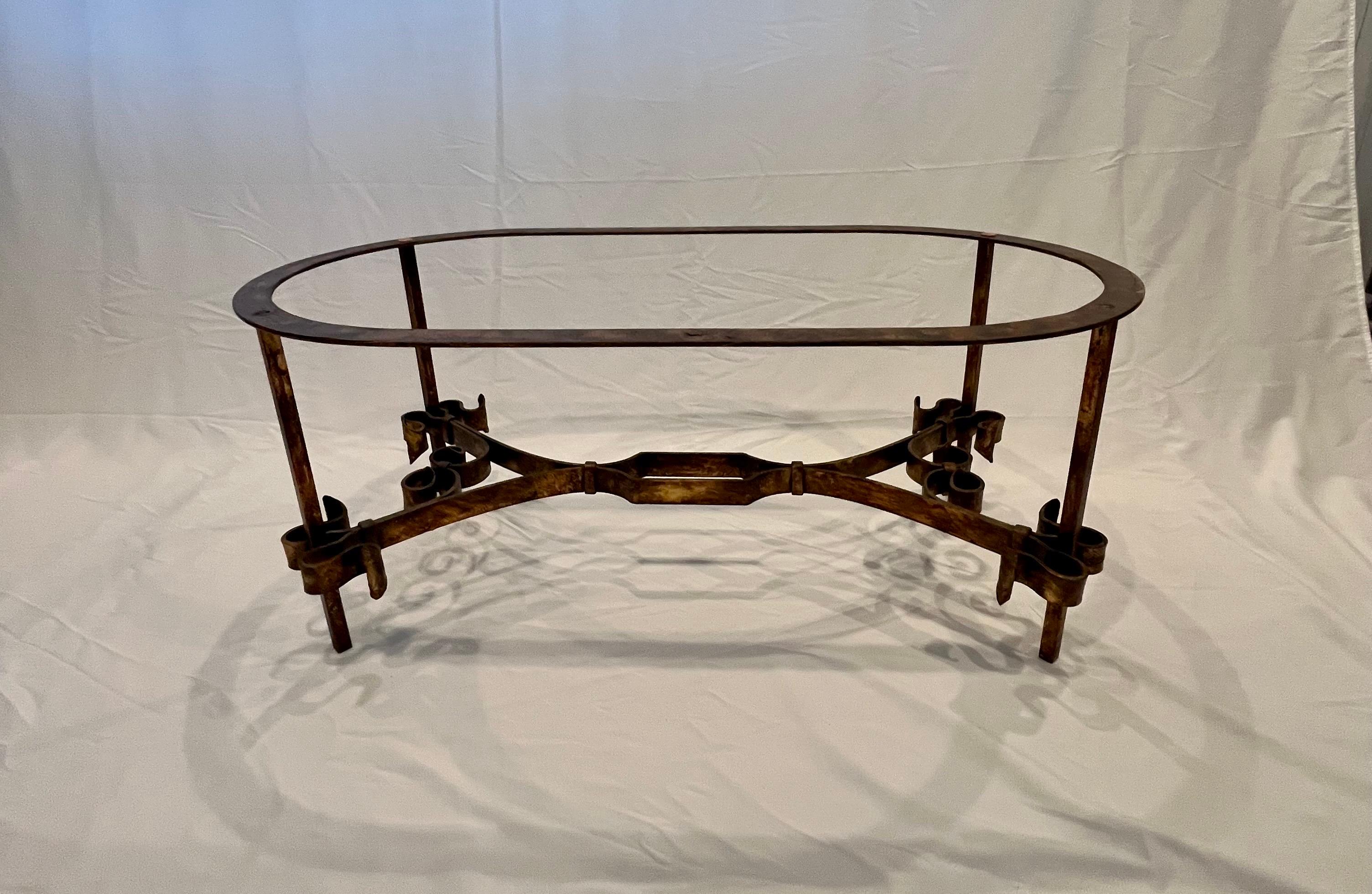 Great quality vintage Hollywood Regency/Brutalist coffee table. Features a substantial .75