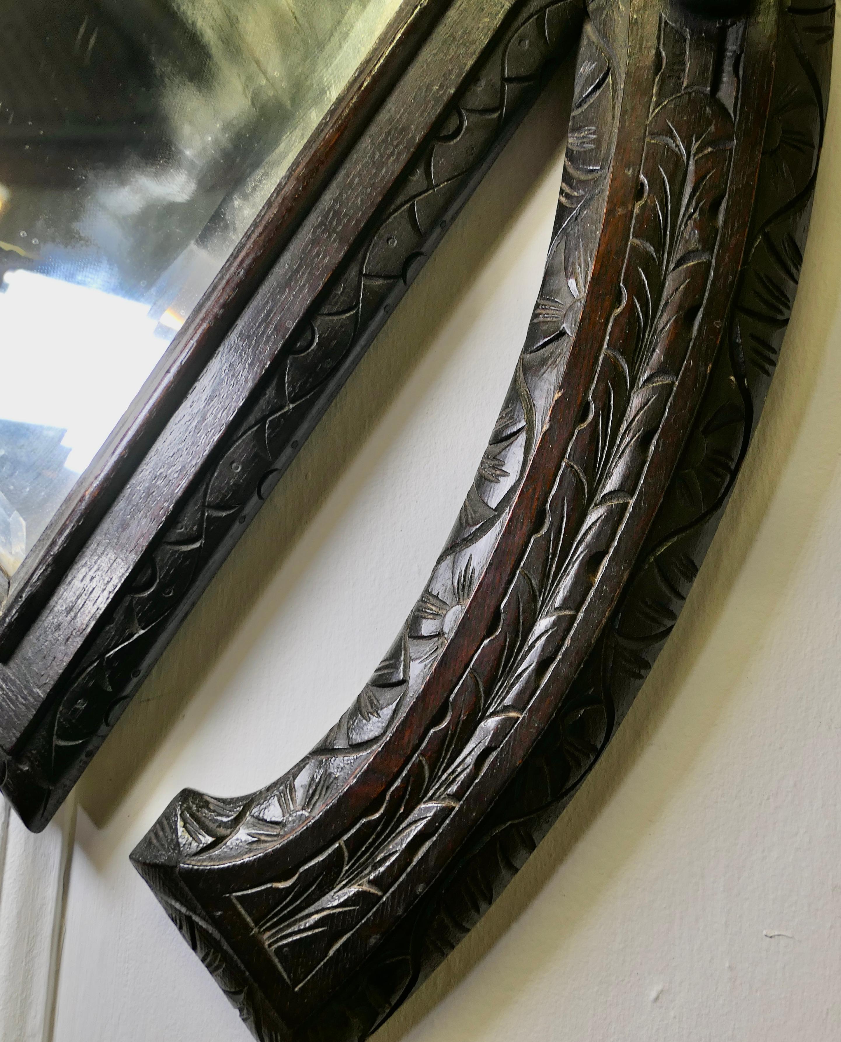 Gothic Horseshoe Coat and Tack Rack with Mirror   A very fine quality piece   For Sale 1