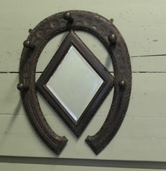 Gothic Horseshoe Coat and Tack Rack with Mirror