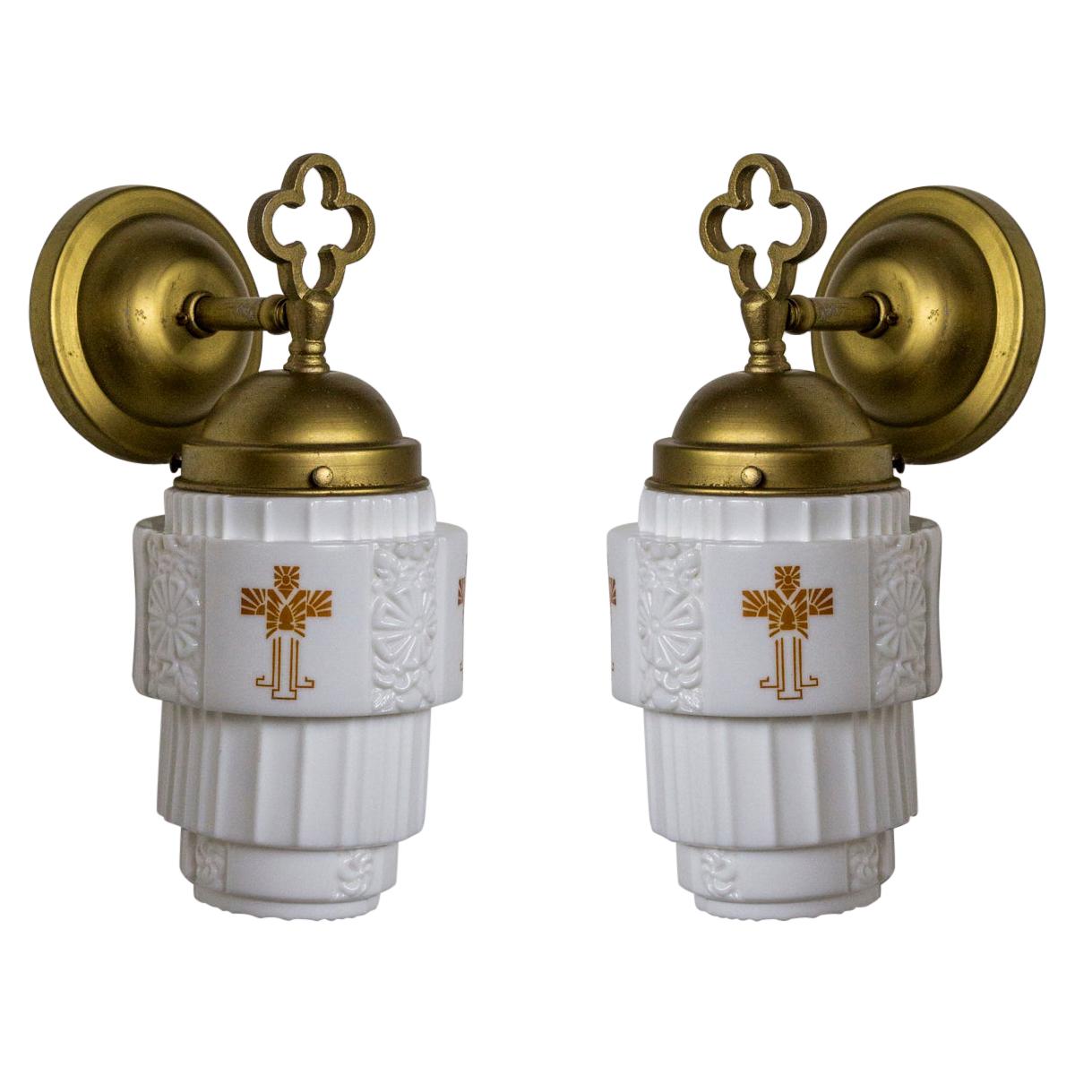 Pair of Gothic Style Dragon Sconces with Glass Bulbs at 1stDibs