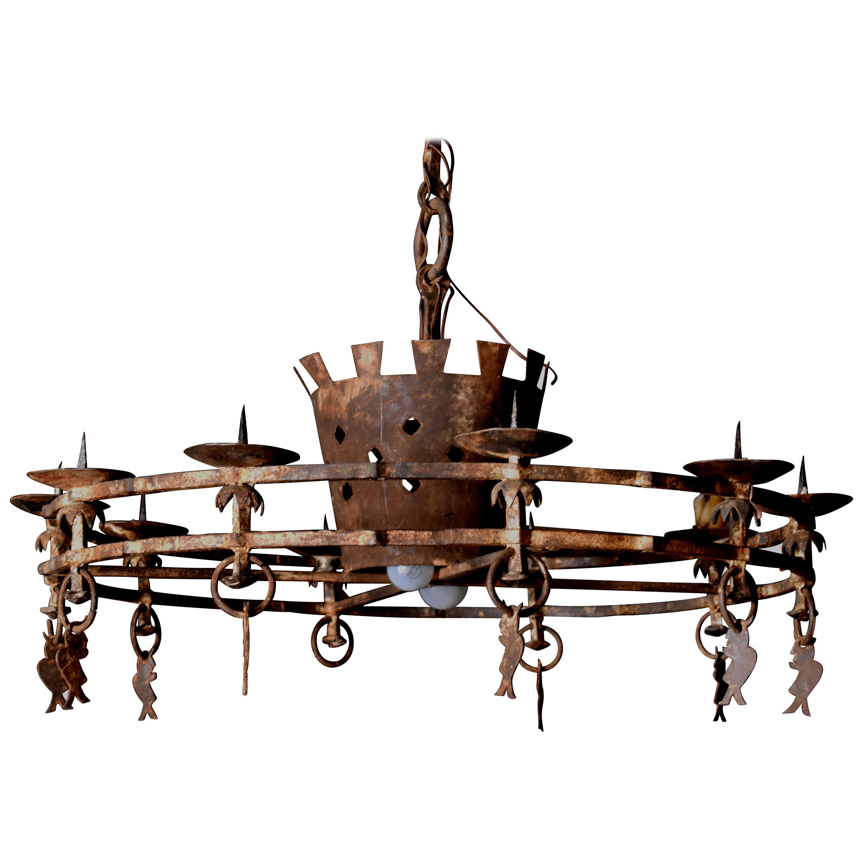 18th Century Italian Iron Chandelier