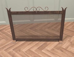 Gothic Iron Fire Screen, Spark Guard  This is a heavy piece, hand made