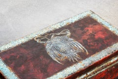 Gothic Leather and Pressed Metal Trunk with Eagle