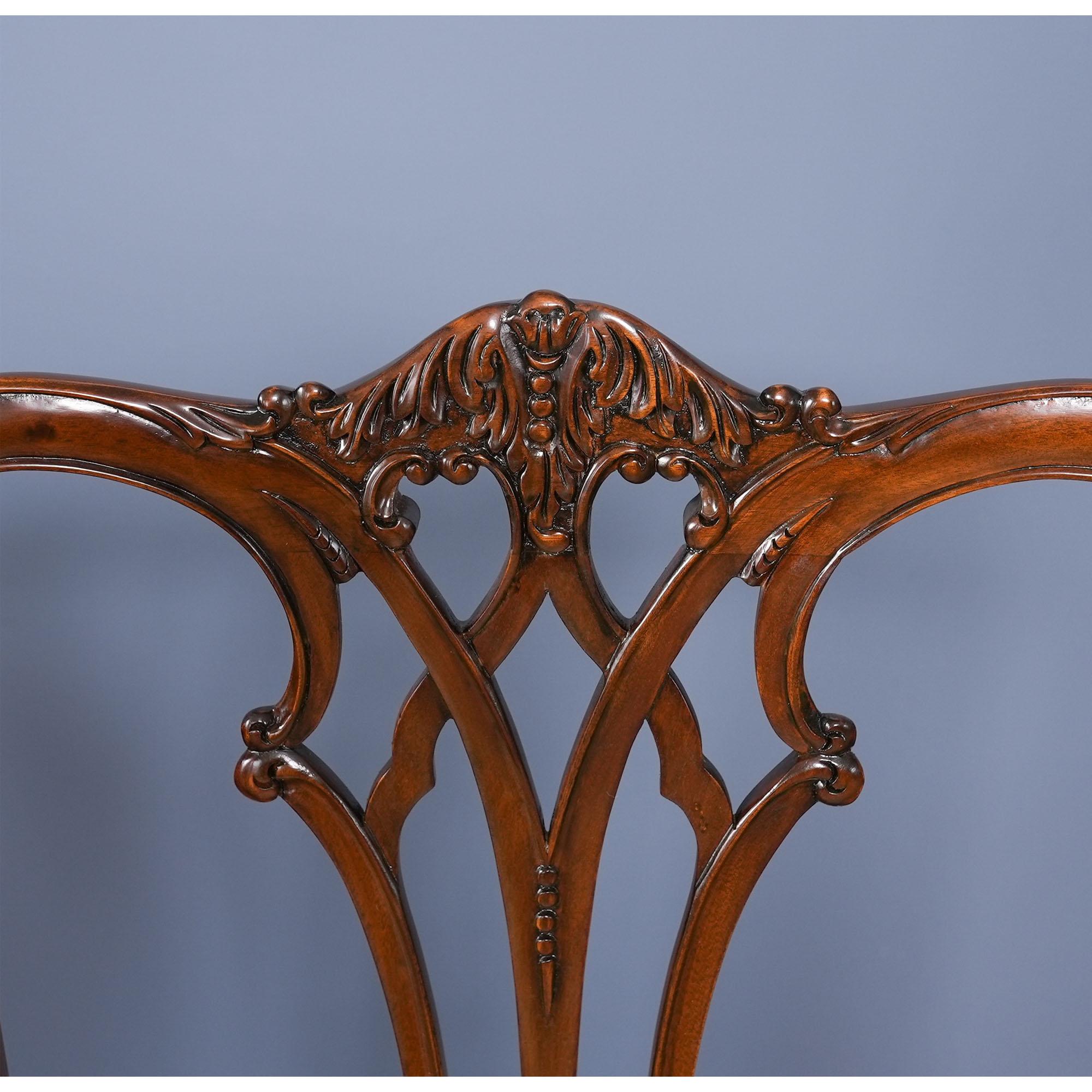 Sedie Chippendale gotiche in mogano, set di 10 pezzi in vendita 12