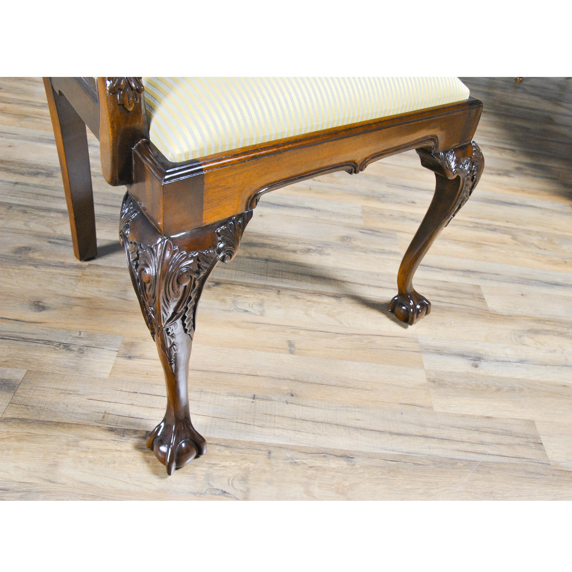 Gothic Mahogany Chippendale Chairs, Set of 10 For Sale 2