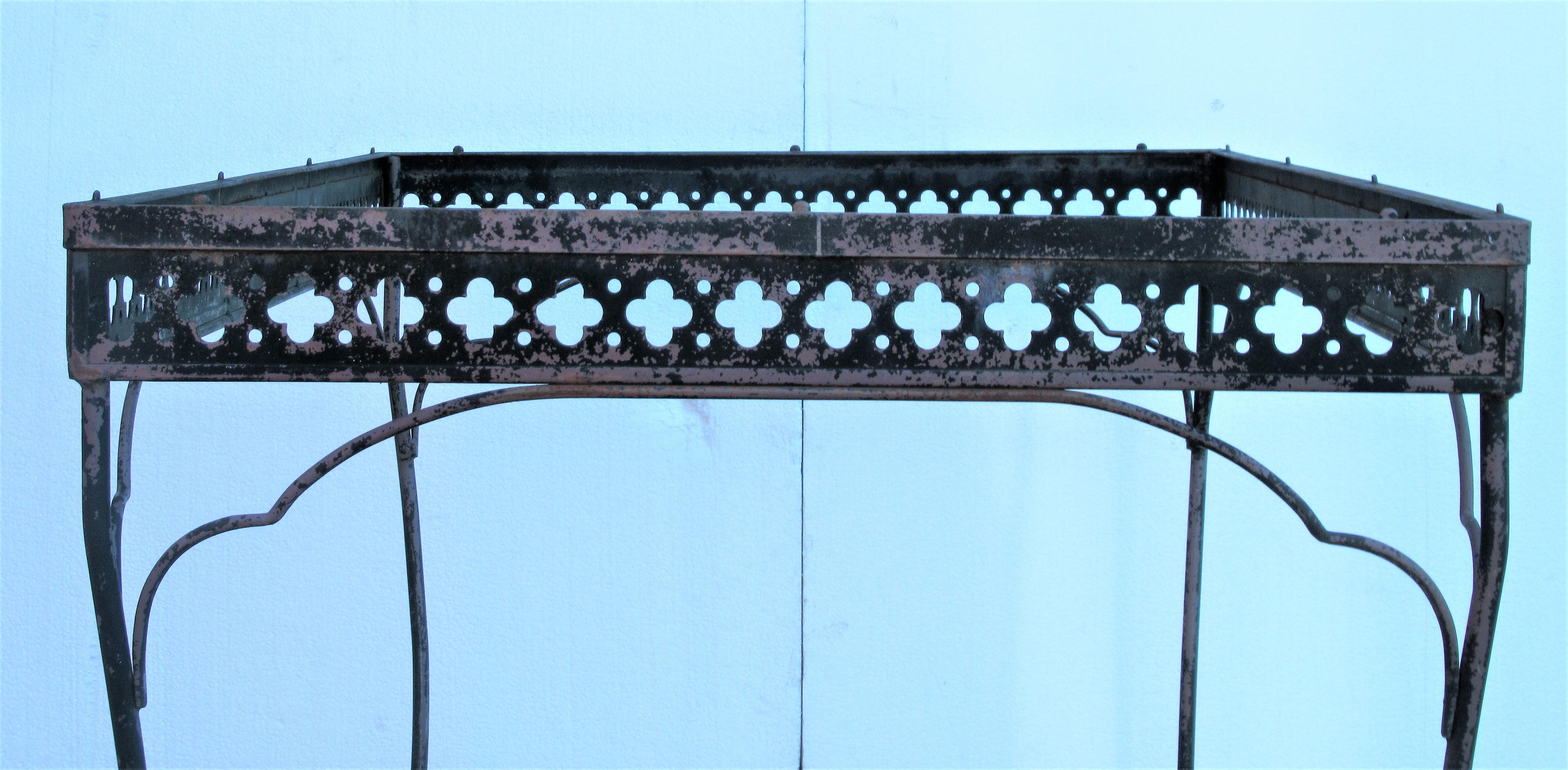 Gothic Modernist Style Wrought Iron Table and Chairs 6