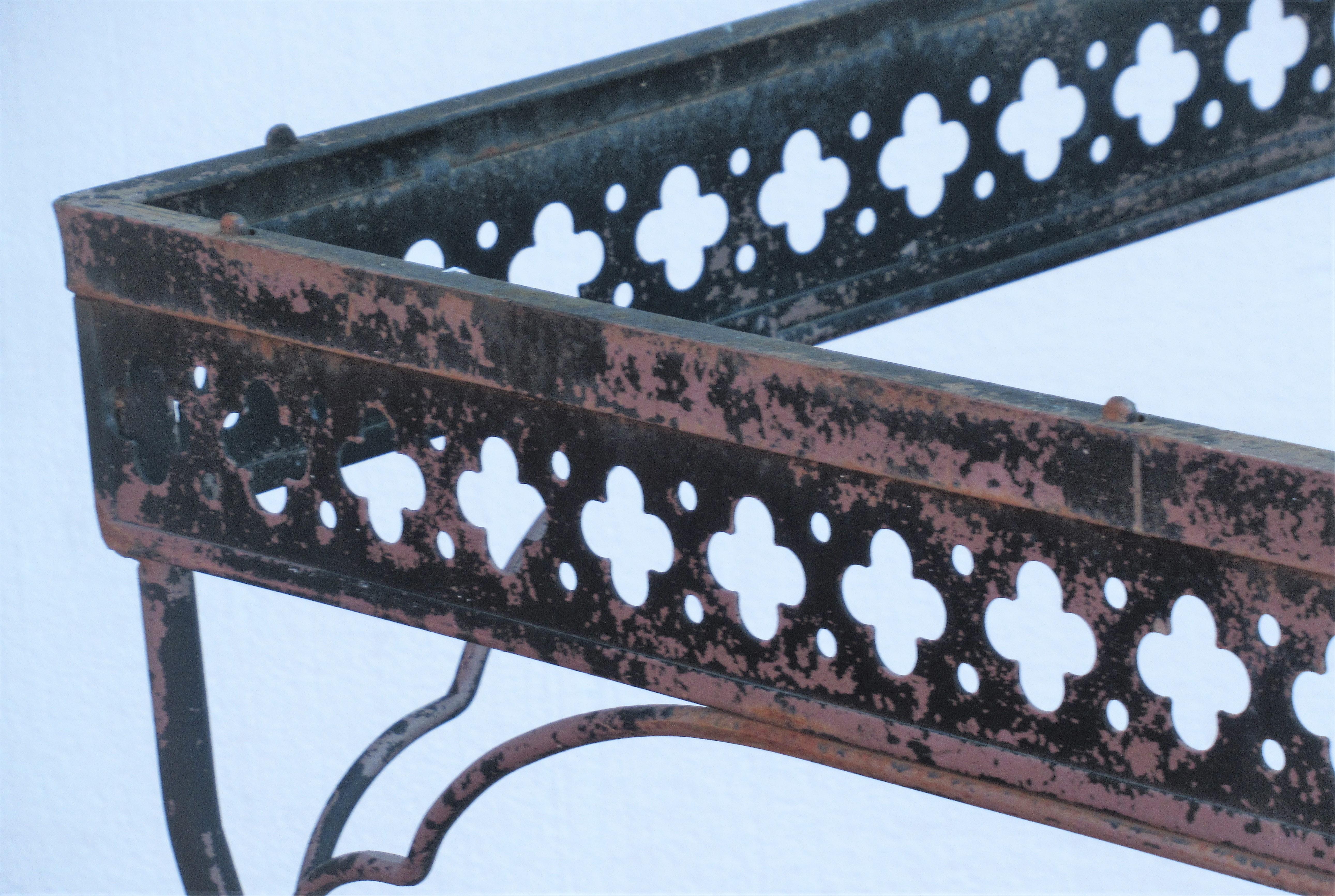Gothic Modernist Style Wrought Iron Table and Chairs 7