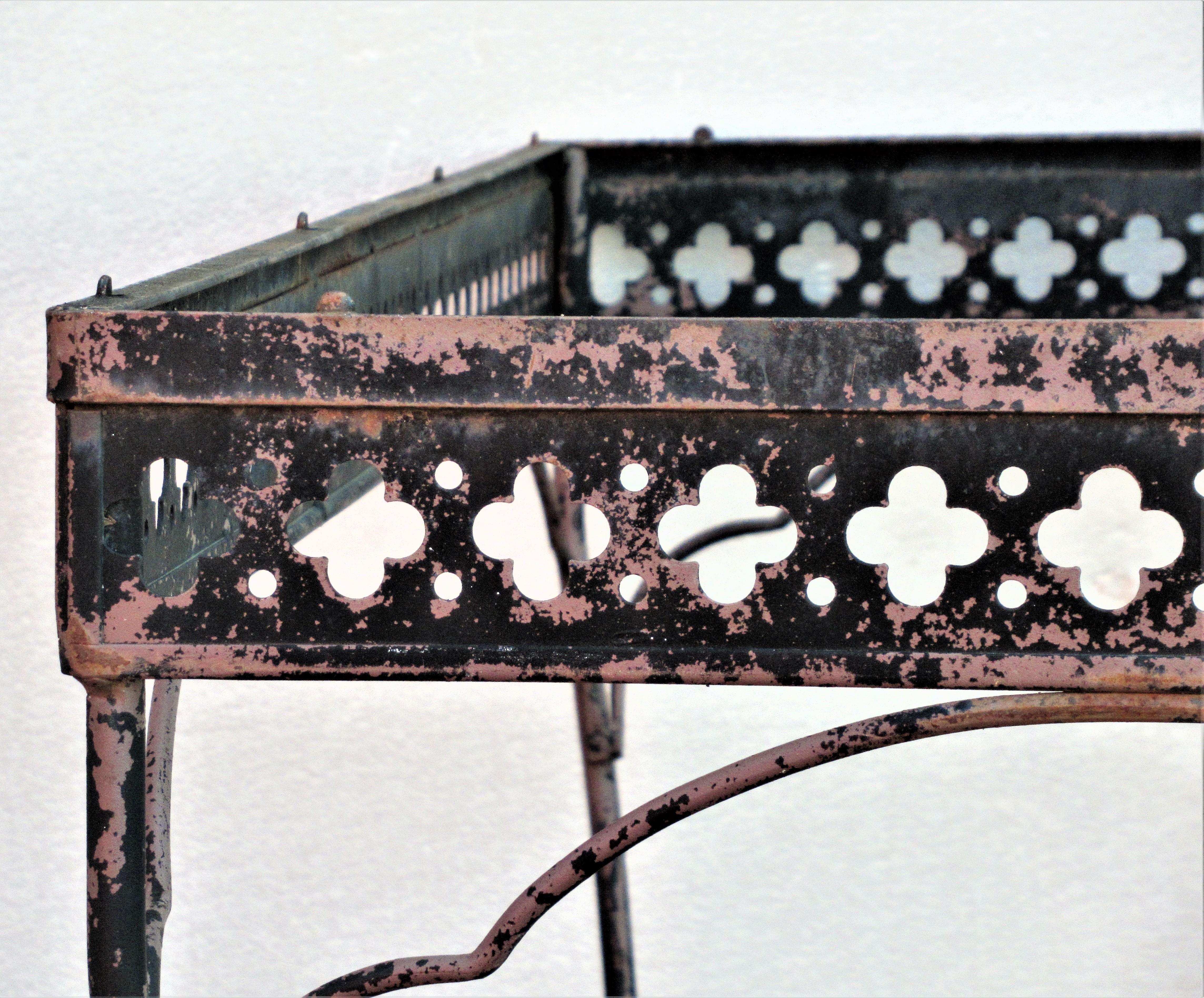 Gothic Modernist Style Wrought Iron Table and Chairs 8