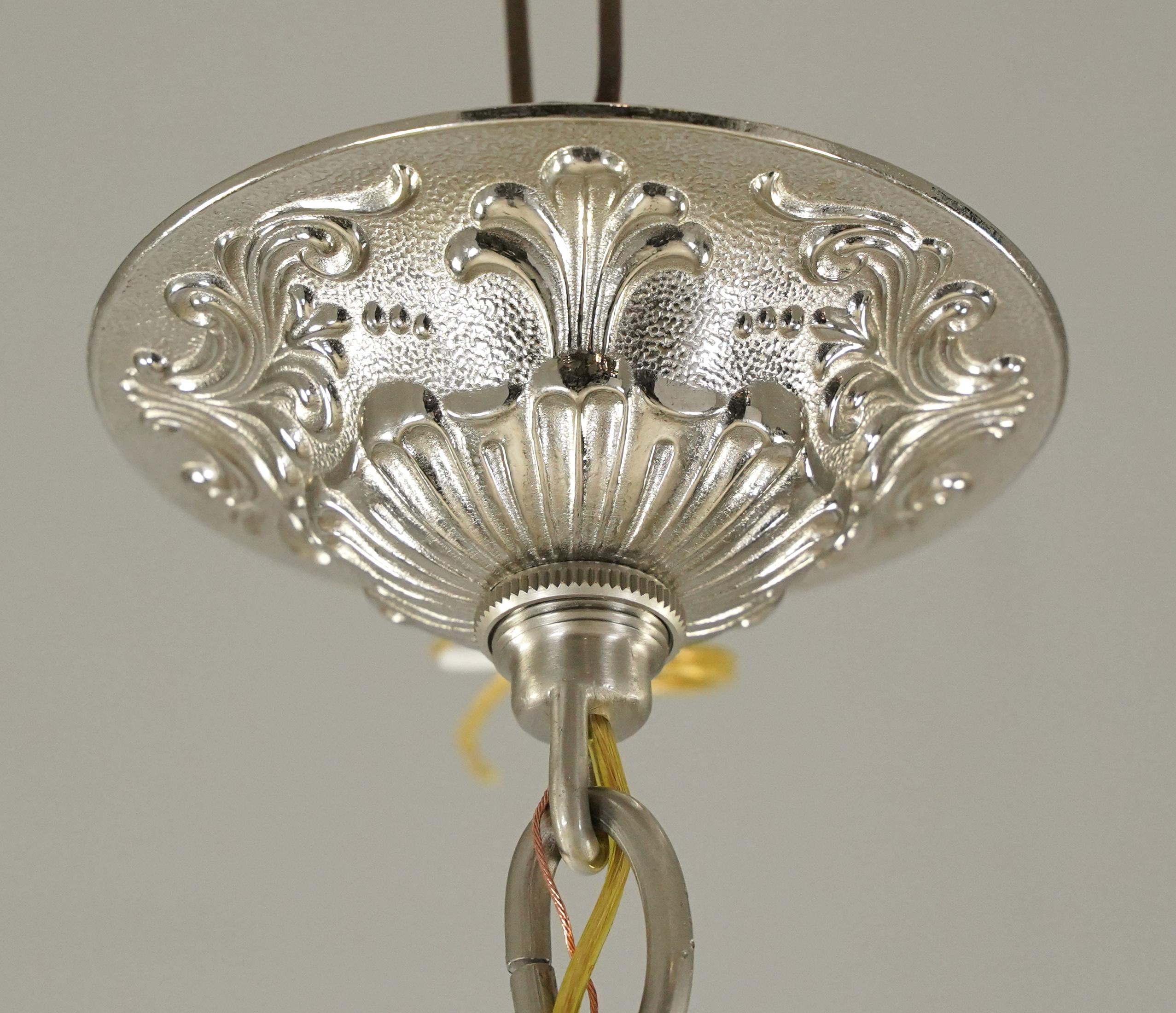 Lampadario gotico a 6 bracci in bronzo nichelato in vendita 6