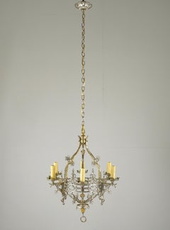 Gothic Nickel Plated Bronze 6 Arm Chandelier