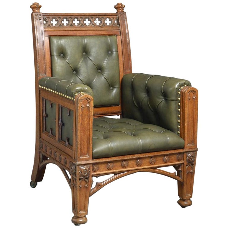 Gothic Oak Armchair For Sale at 1stdibs