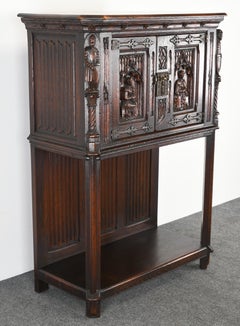 Gothic Oak Cabinet by Karcher & Rehn Company, 1920s