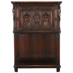 Used Gothic Oak Cabinet by Karcher & Rehn Company, 1920s