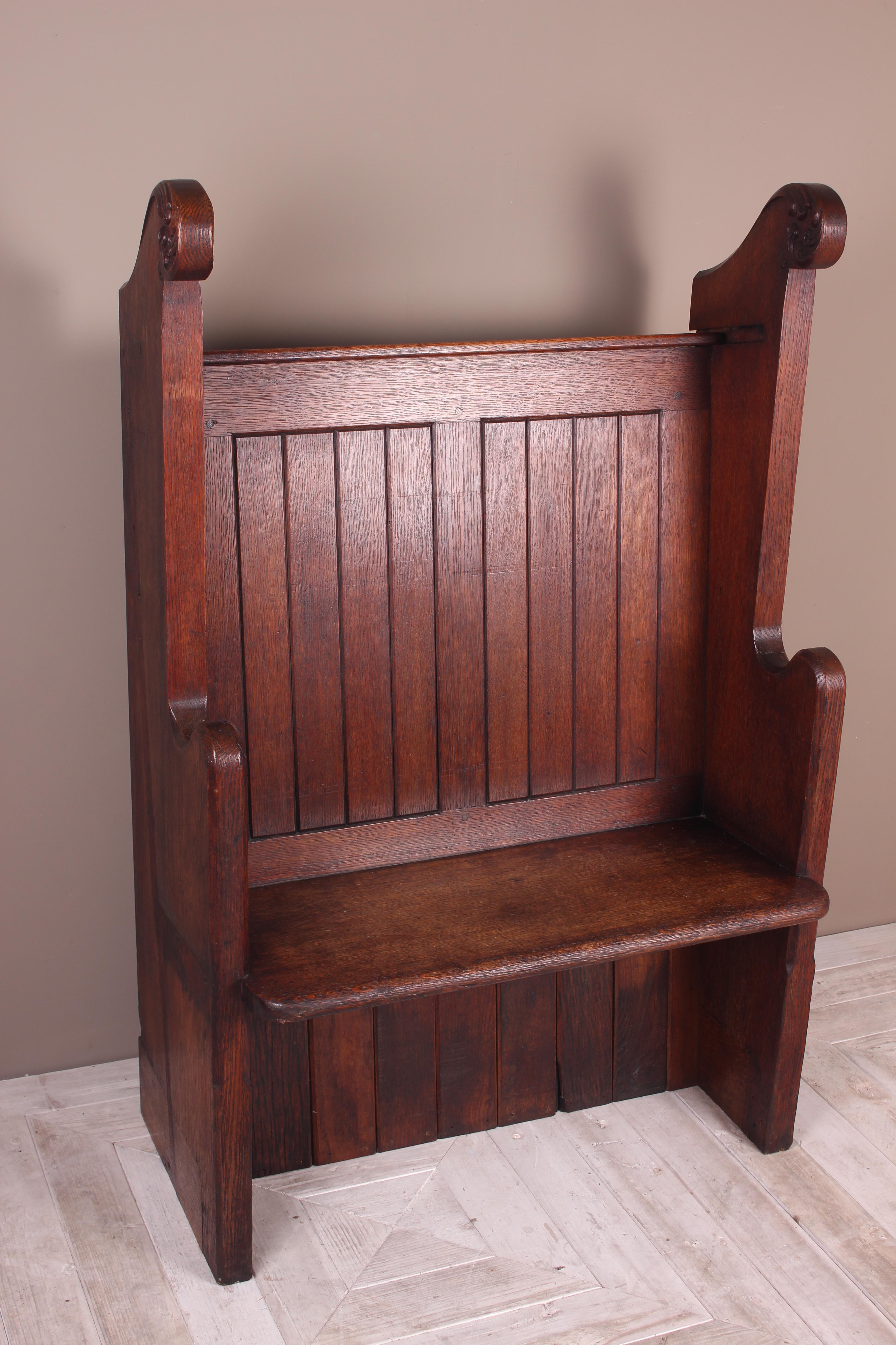 Gothic Revival Gothic Oak Church or Hall Seat