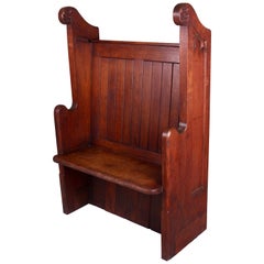 Gothic Oak Church or Hall Seat