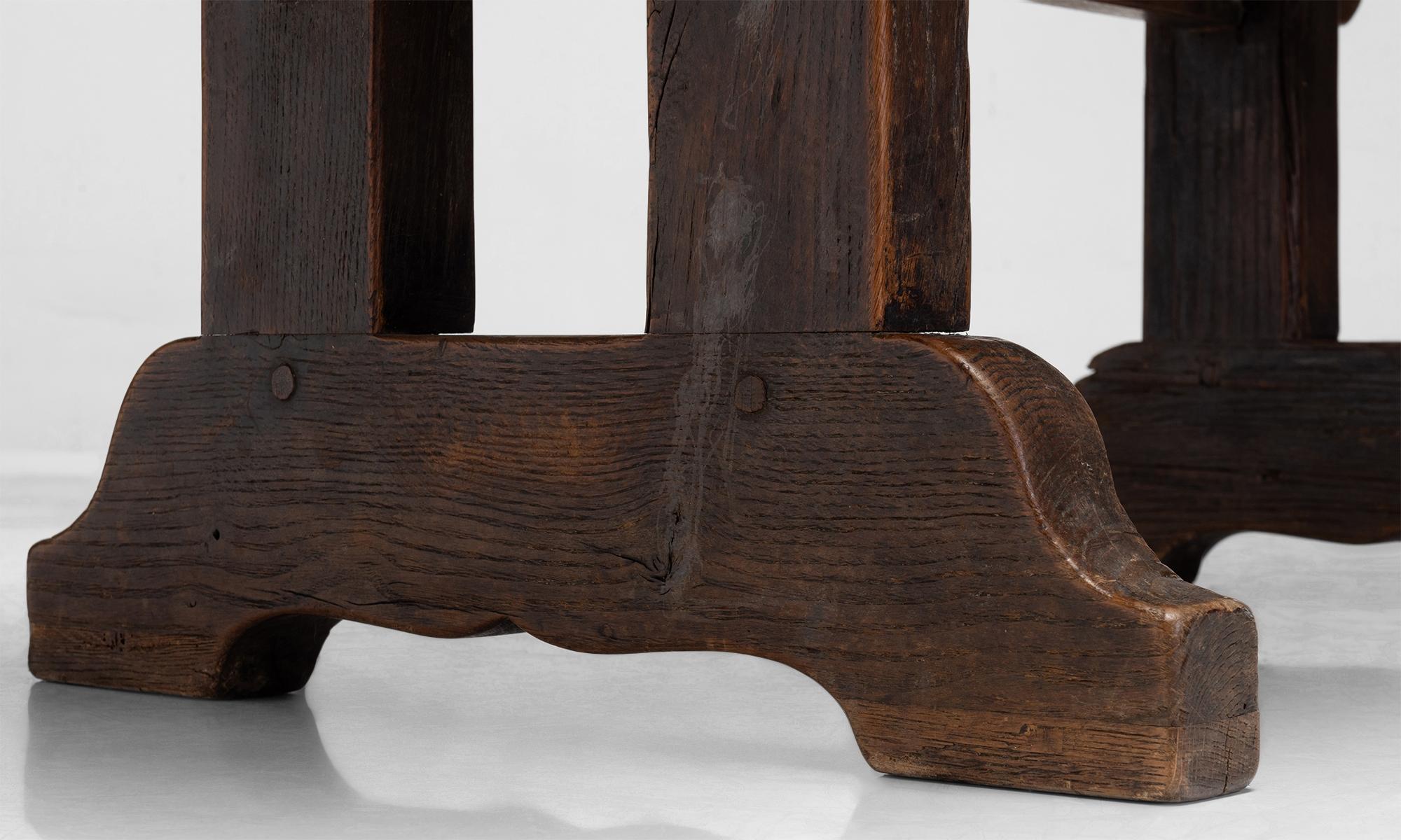 Carved Gothic Oak Console Table, England, circa 1890