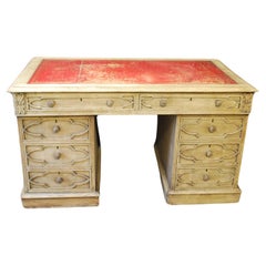 Gothic Oak Pedestal Desk