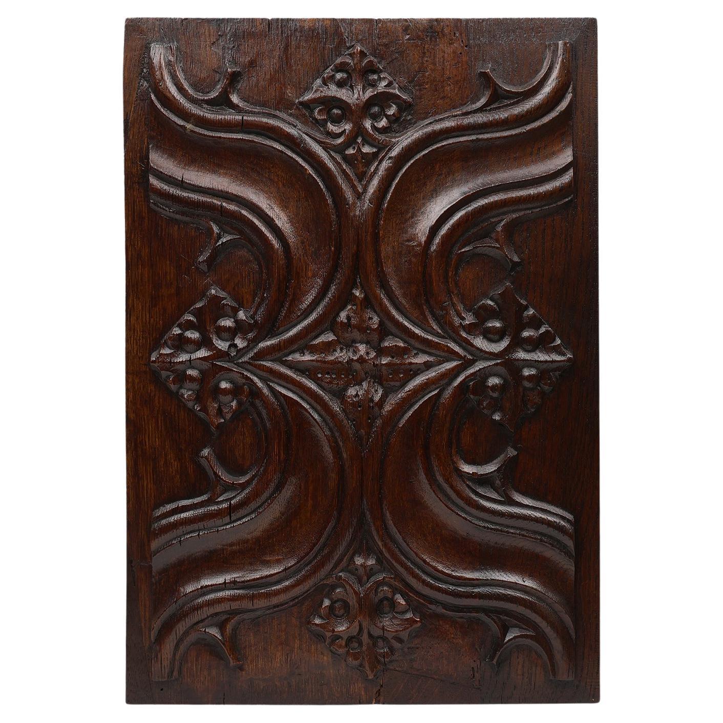 Panel esculpido de roble gótico del siglo XVI, Bélgica