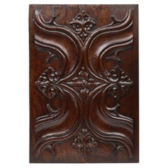 Gothic oak sculpted panel from the 16th century, Belgium