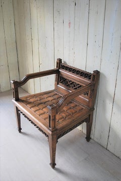 Gothic Oak Throne Armchair