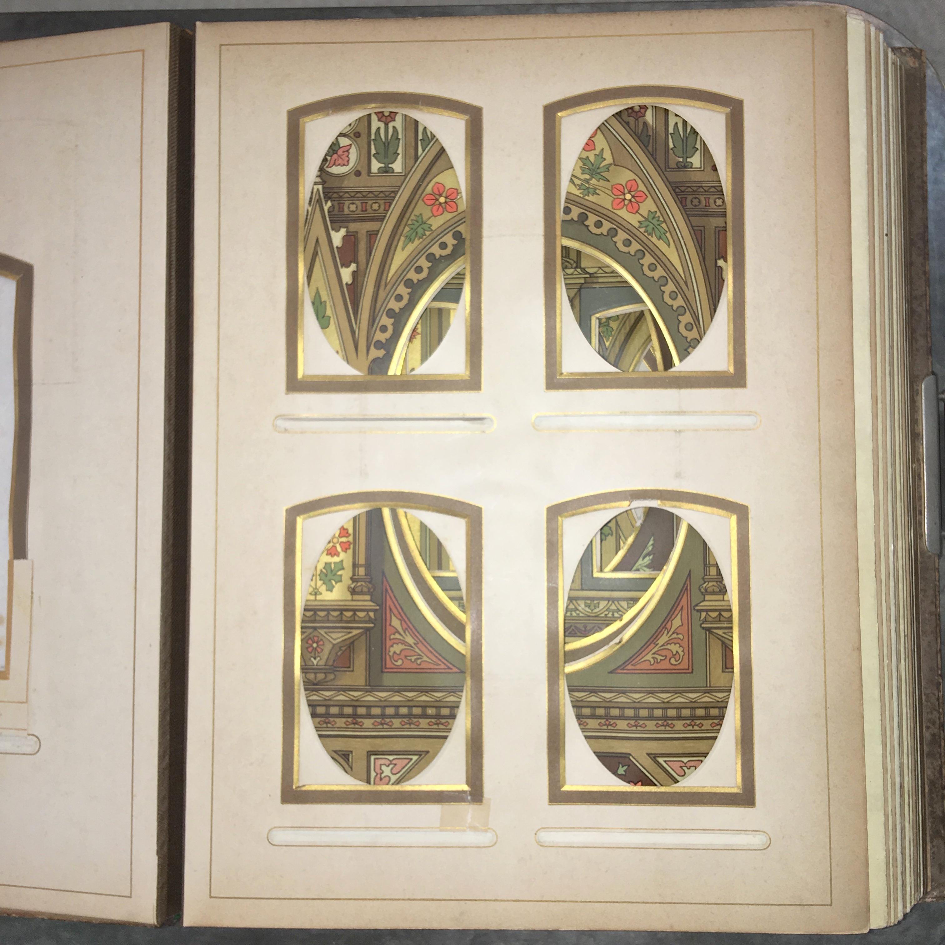Gothic Ornamented Leather Bound Album for Photographs In Good Condition In Hanover, MA