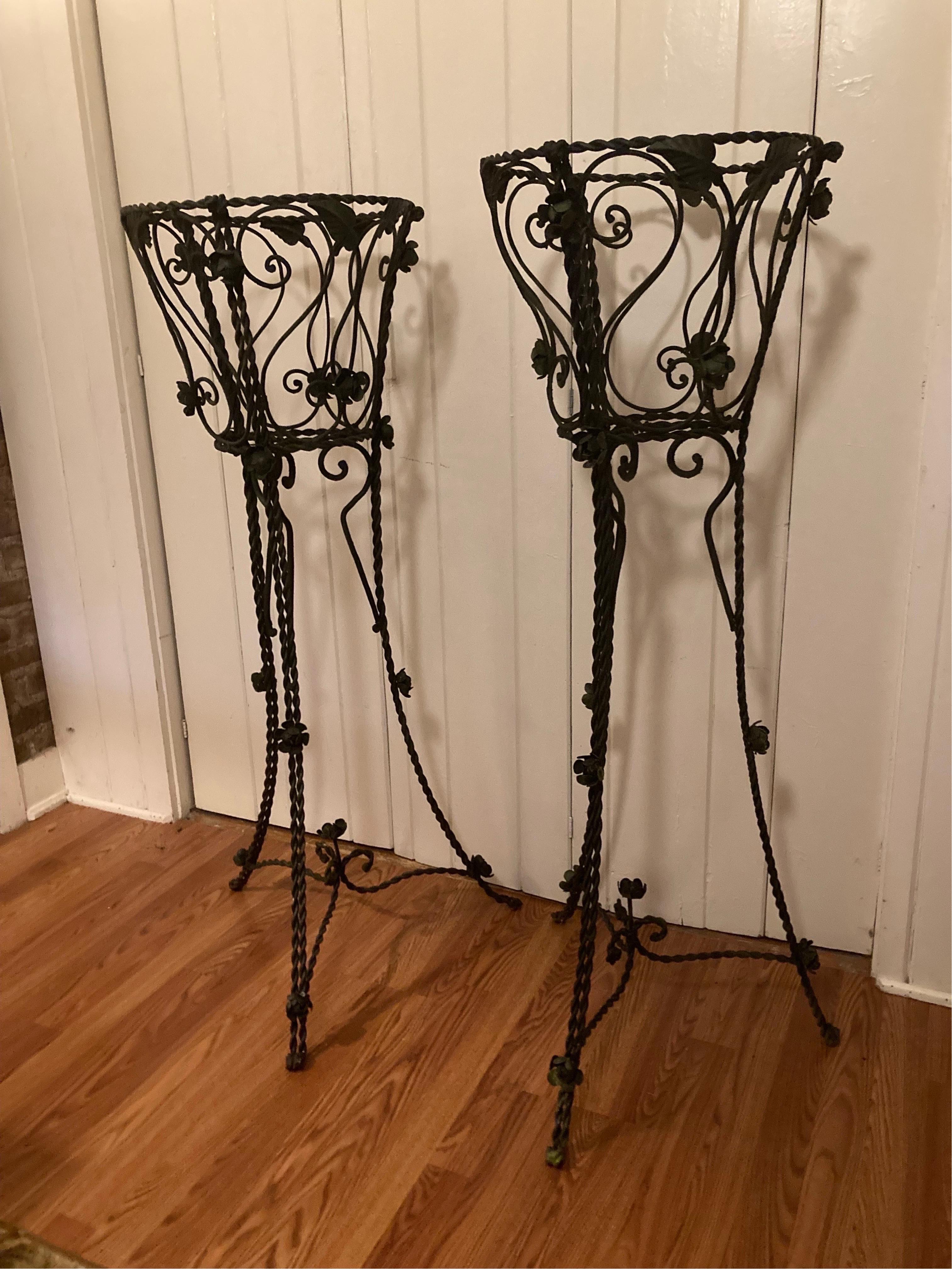 French Provincial Gothic Oversized Garden Planters - a pair For Sale