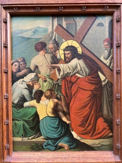 Gothic Painting / 8th Station Crucifixion, Jesus and the Daughters of Jerusalem