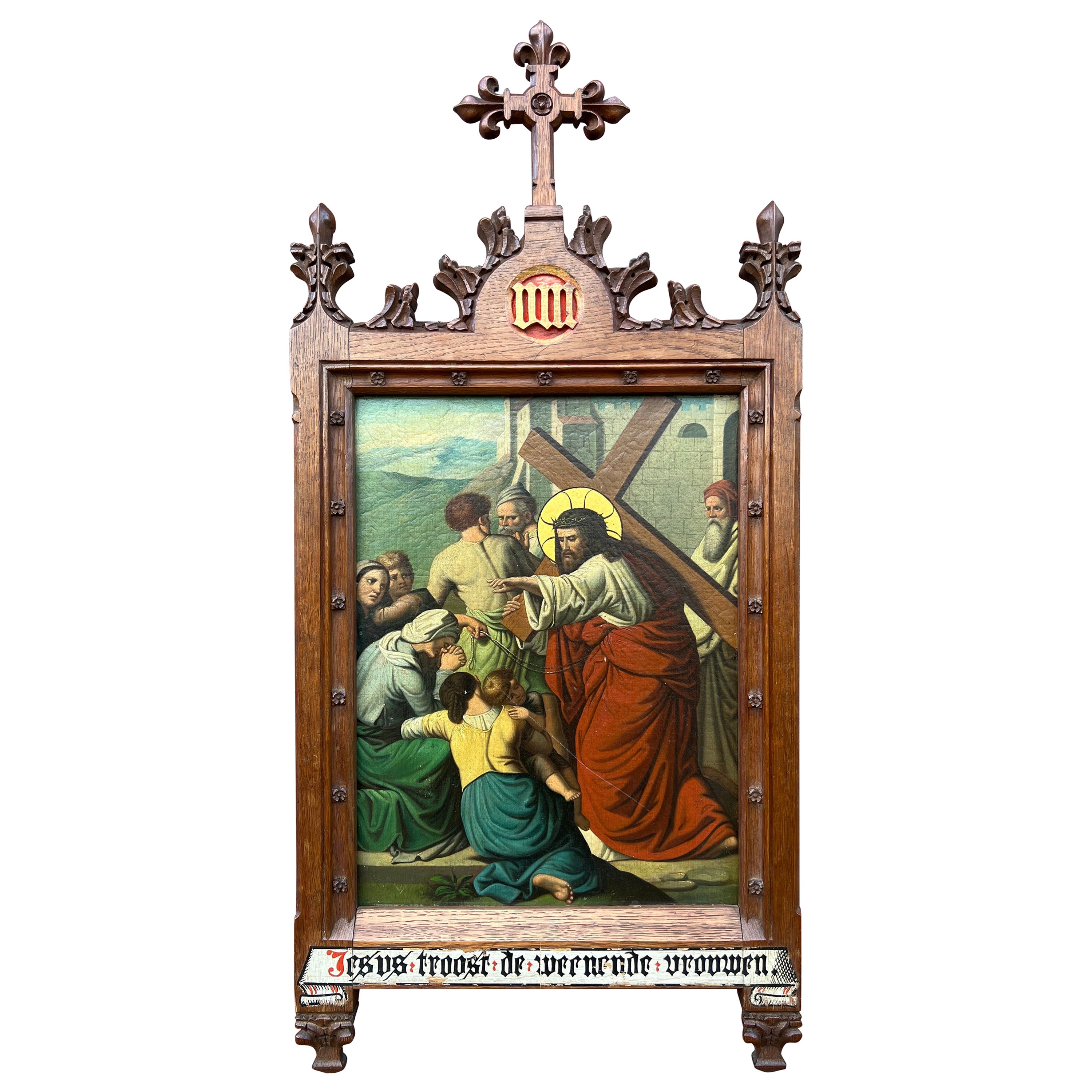 Gothic Painting / 8th Station Crucifixion, Jesus and the Daughters of Jerusalem