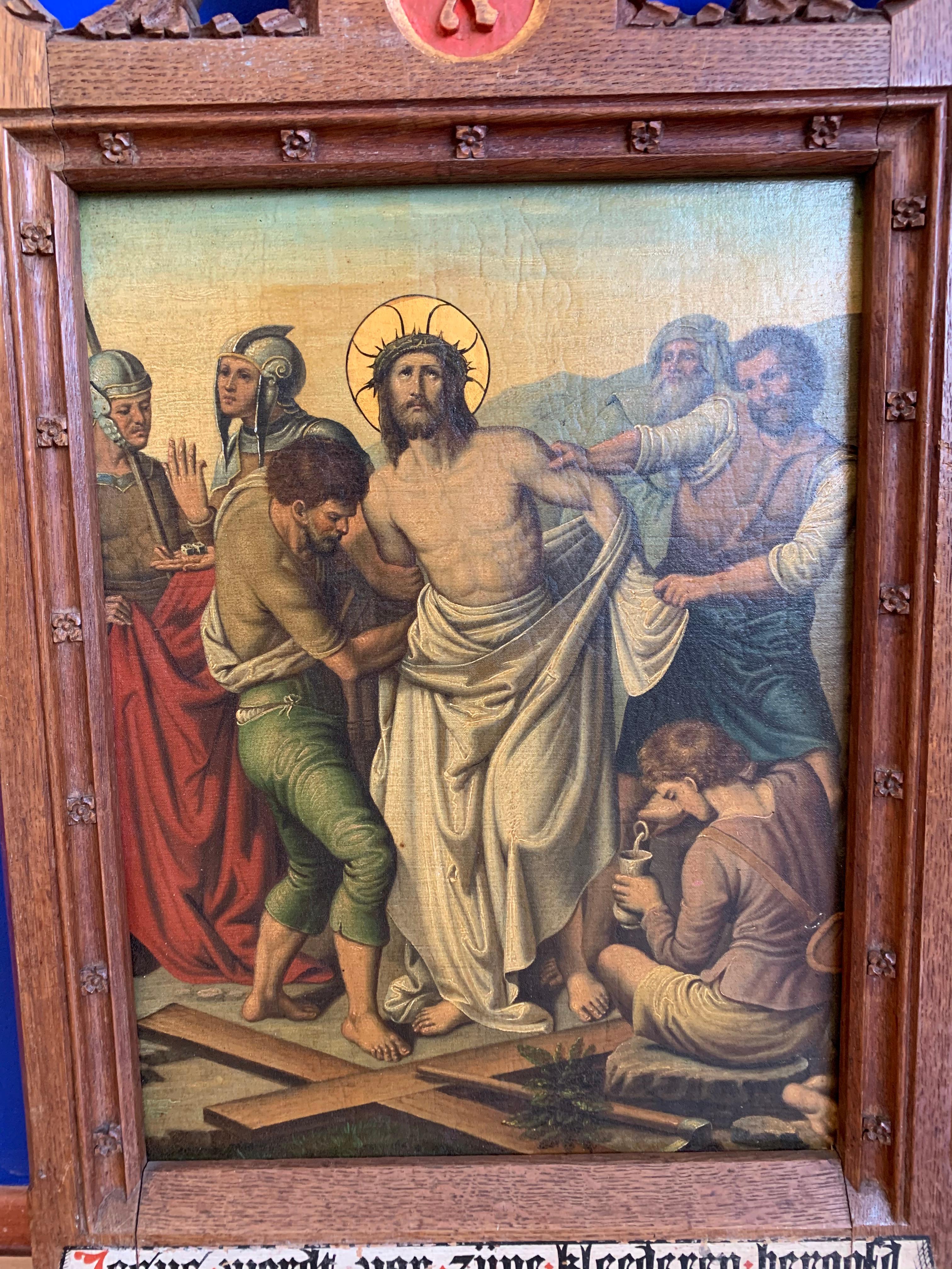 Gothic Painting / Tenth Station Crucifixion 'Jesus is stripped of His garments' 7