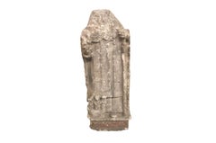 Gothic Period Carved Stone Statue of Saint Nicholas