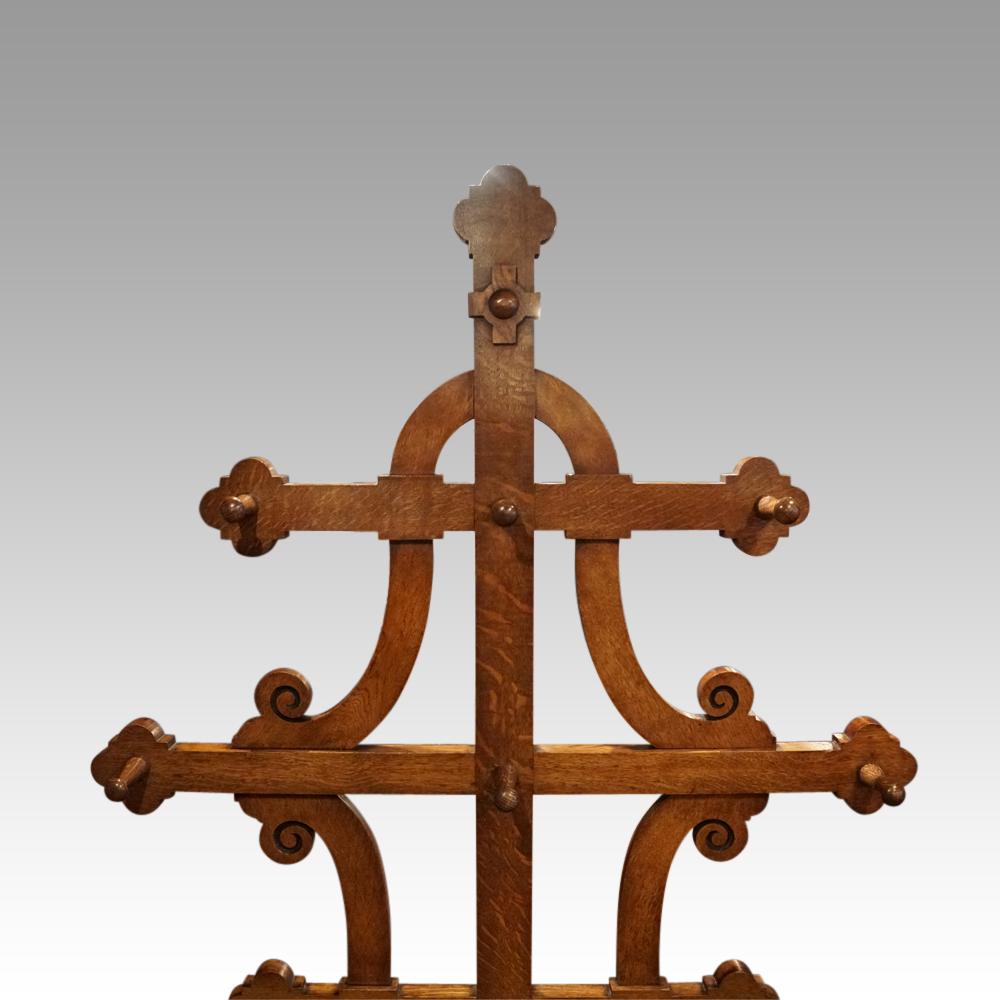 Late 19th Century Gothic Pugin oak hallstand For Sale
