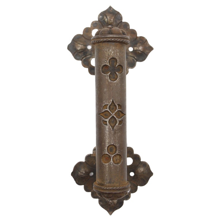 Gothic Pull Handle Hand Forged Wrought Iron Antique For Sale at 1stDibs
