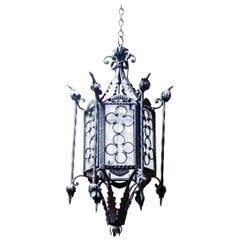 Gothic Quatrefoil Motif Hanging Lantern