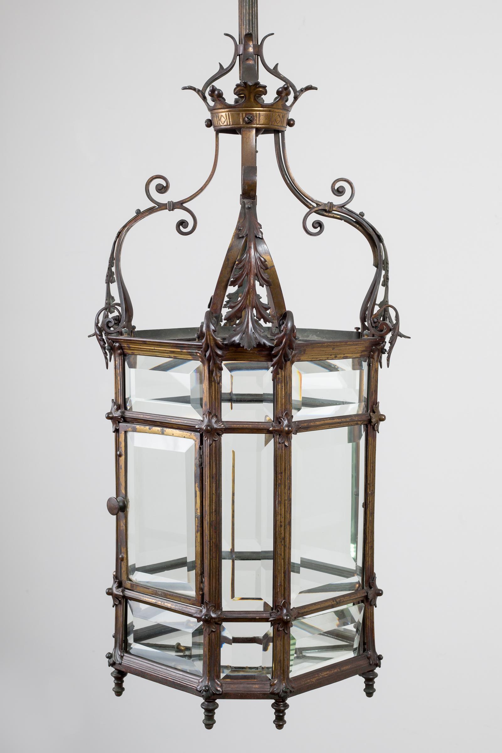 Gothic Revival Gothic Reform Bronze Lantern For Sale