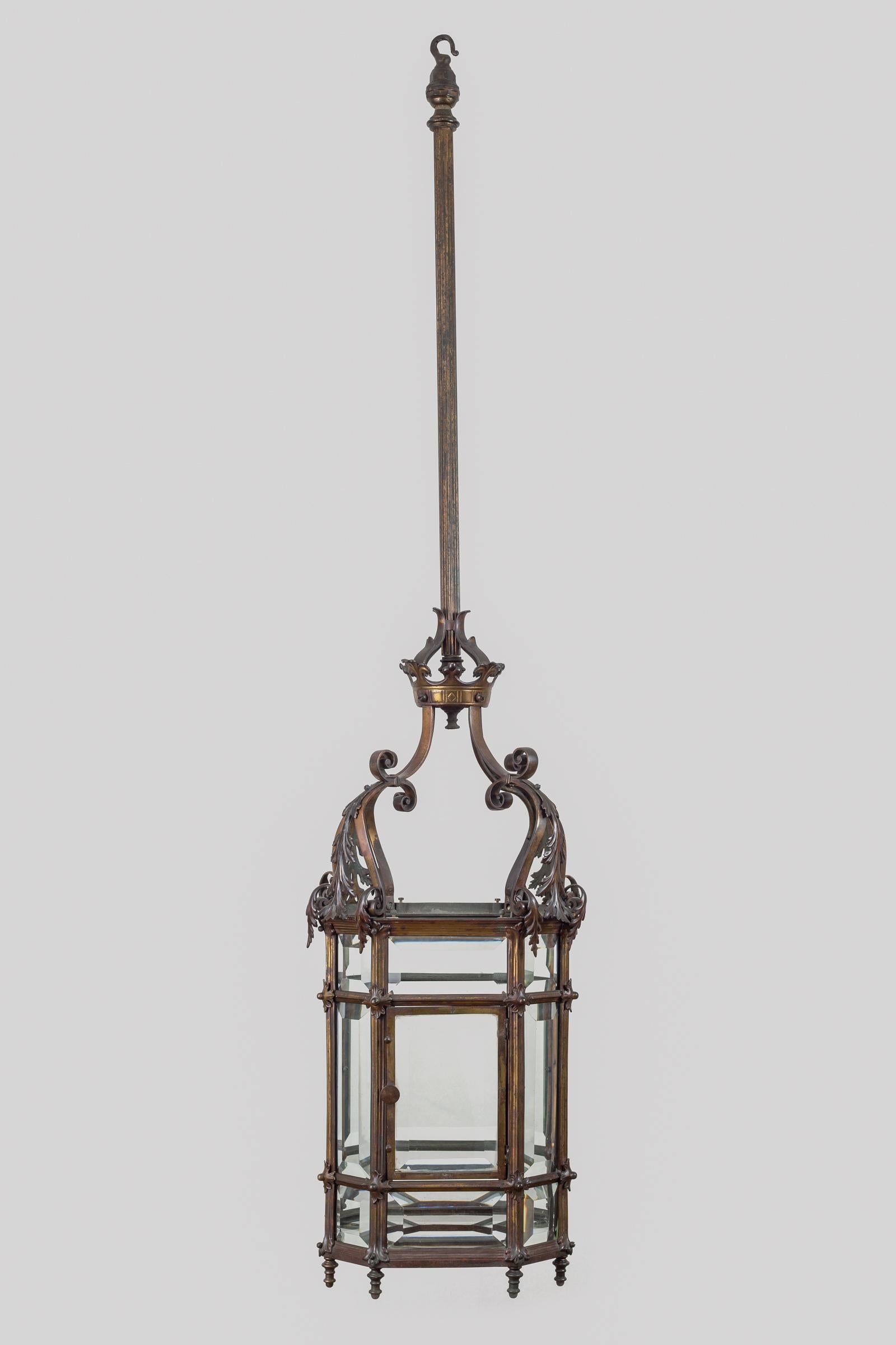 Gothic Reform Bronze Lantern In Good Condition For Sale In Sheffield, MA