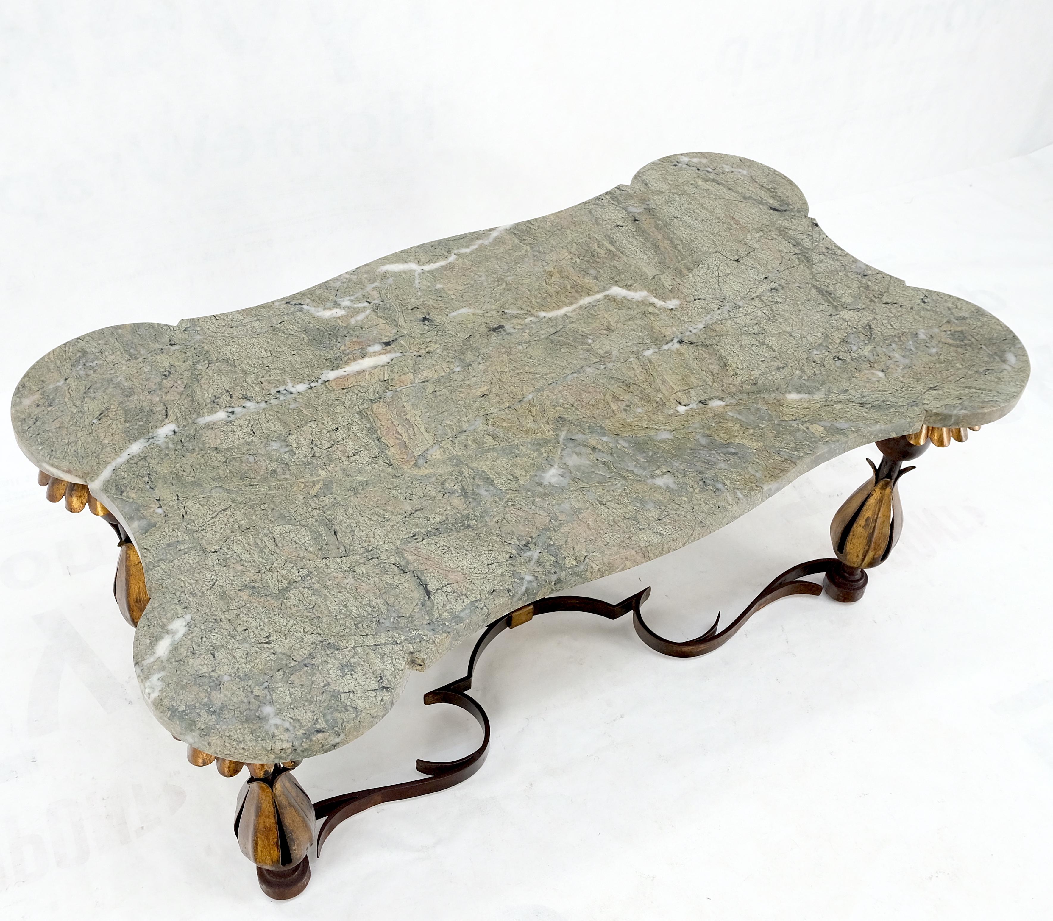 Gothic Regency Italian Forged Metal Base Figural Marble Top Coffee Table Mint! 4