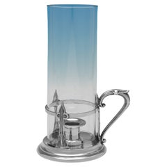 Gothic revival antique sterling silver hurricane lamp made in London in 1889