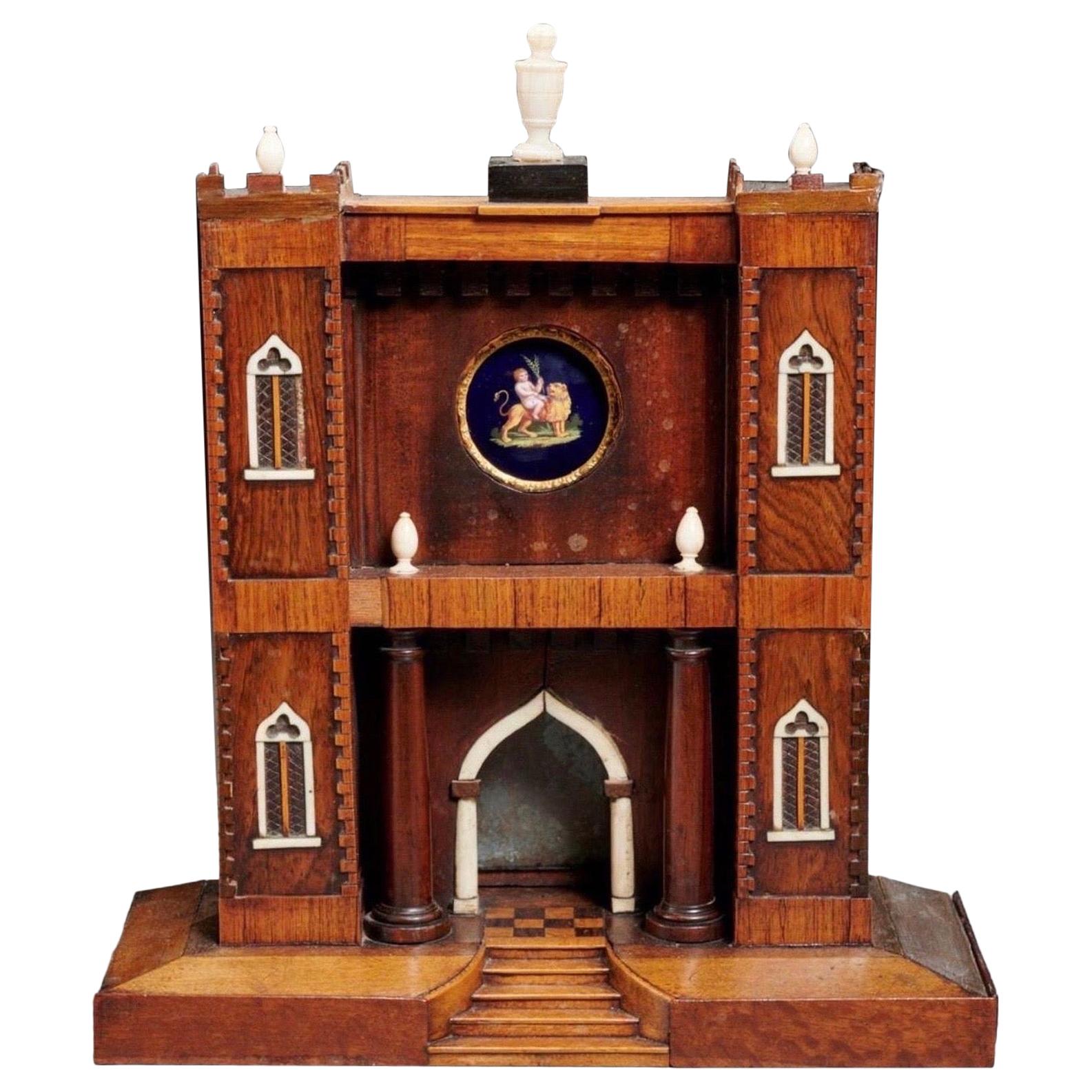 Gothic Revival Architectural Model for a Watchstand , English, circa 1830 For Sale