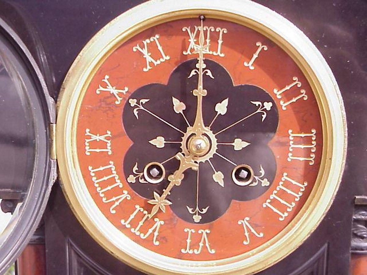 British Morris and Co, In the style of, An Aesthetic Movement Gilt Marble Mantle Clock For Sale