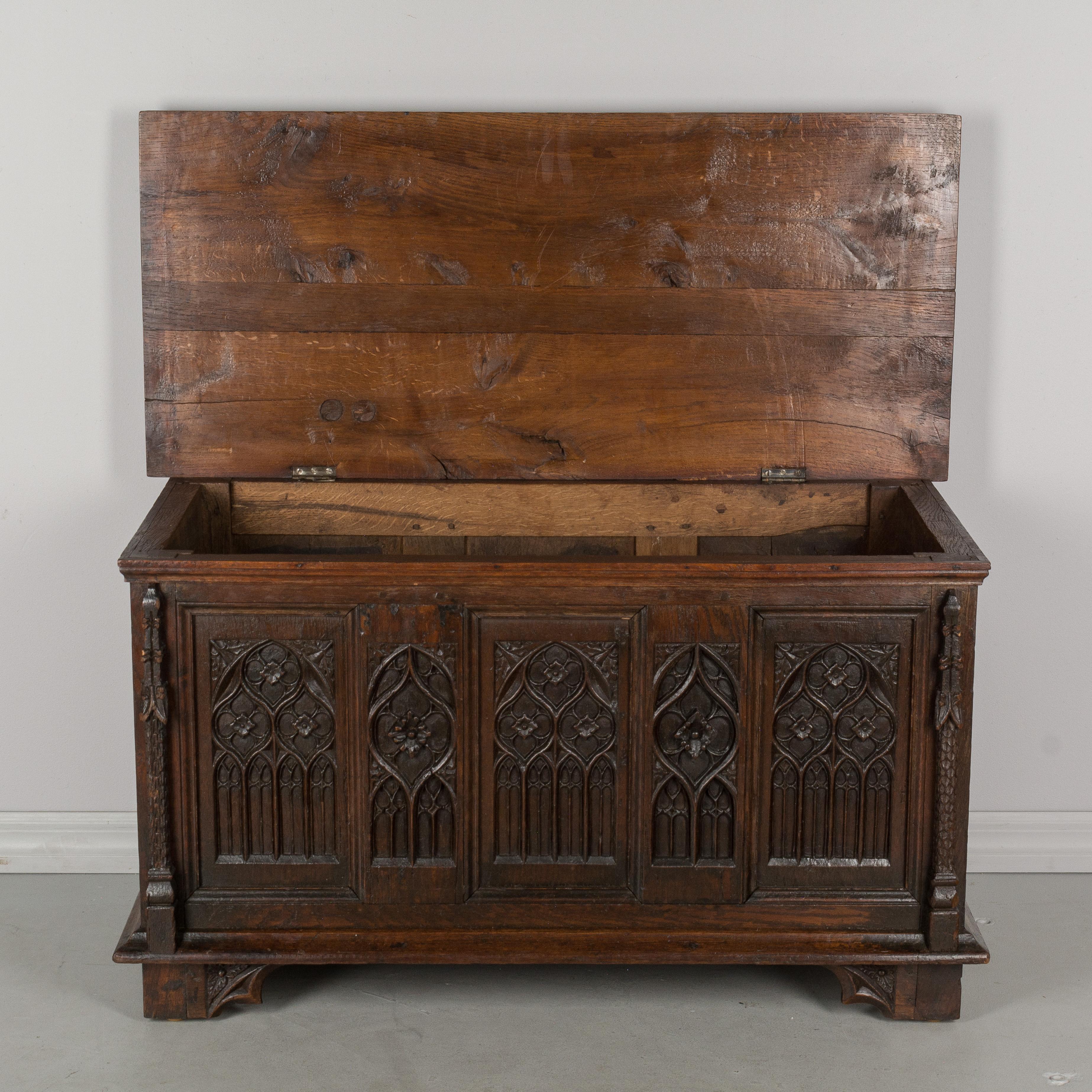 Gothic Revival Blanket Chest or Bench 3