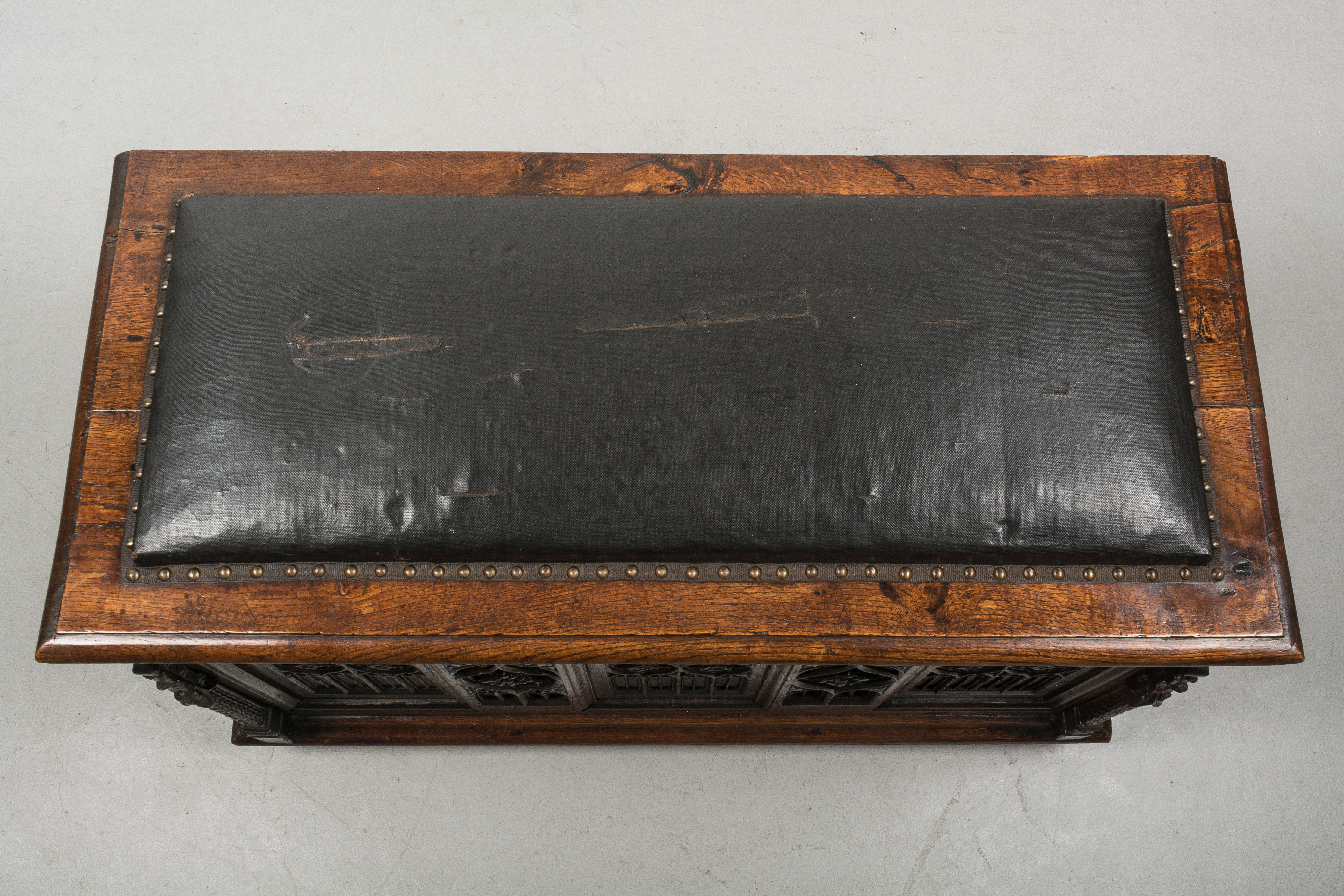 Gothic Revival Blanket Chest or Bench 2