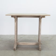 Gothic Revival Bleached Oak Belgian Side Table