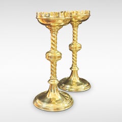 Gothic Revival Brass Candlesticks