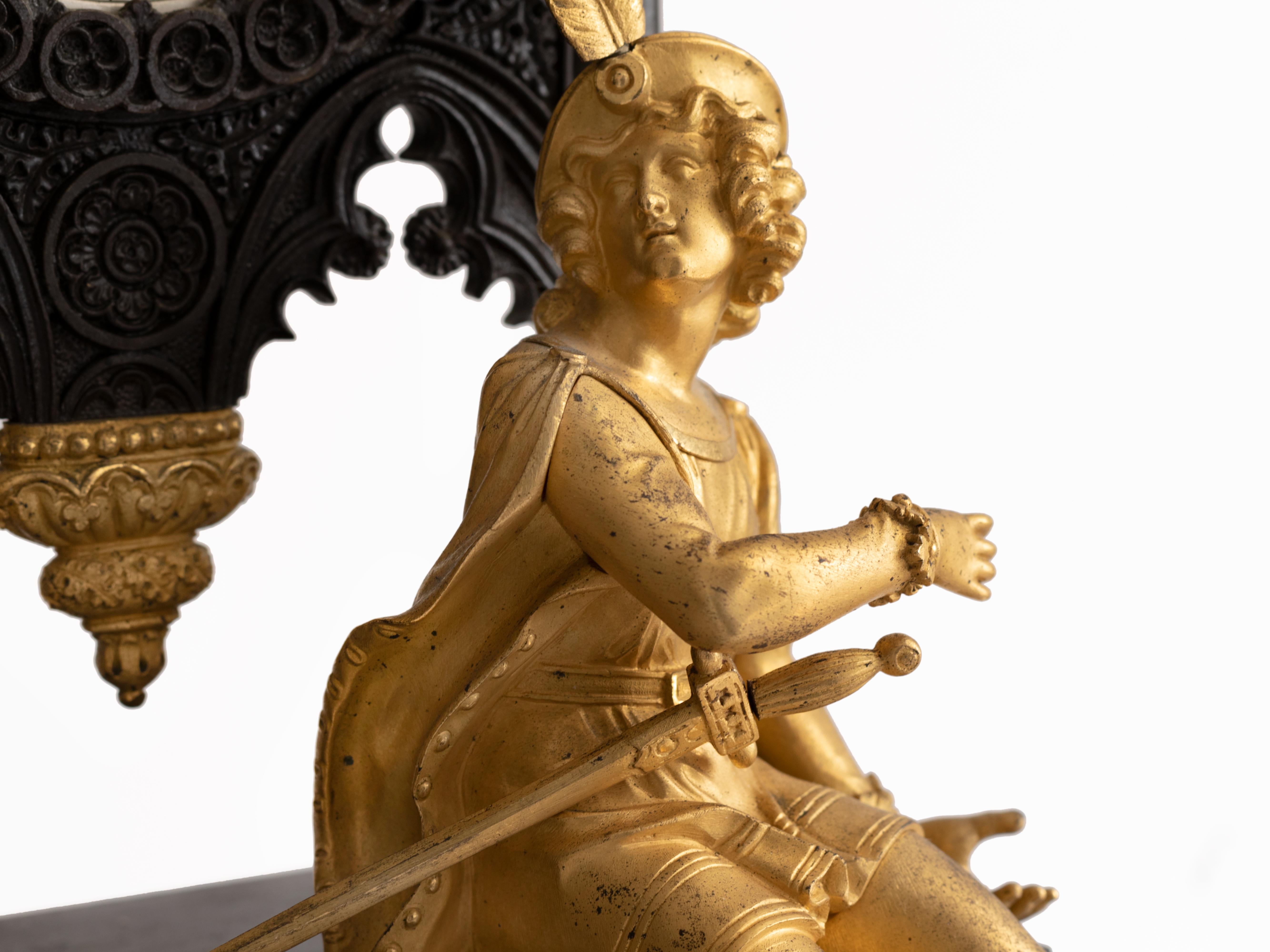 Gothic Revival Bronze Cathedral Mantel Clock, 19th Century For Sale 10