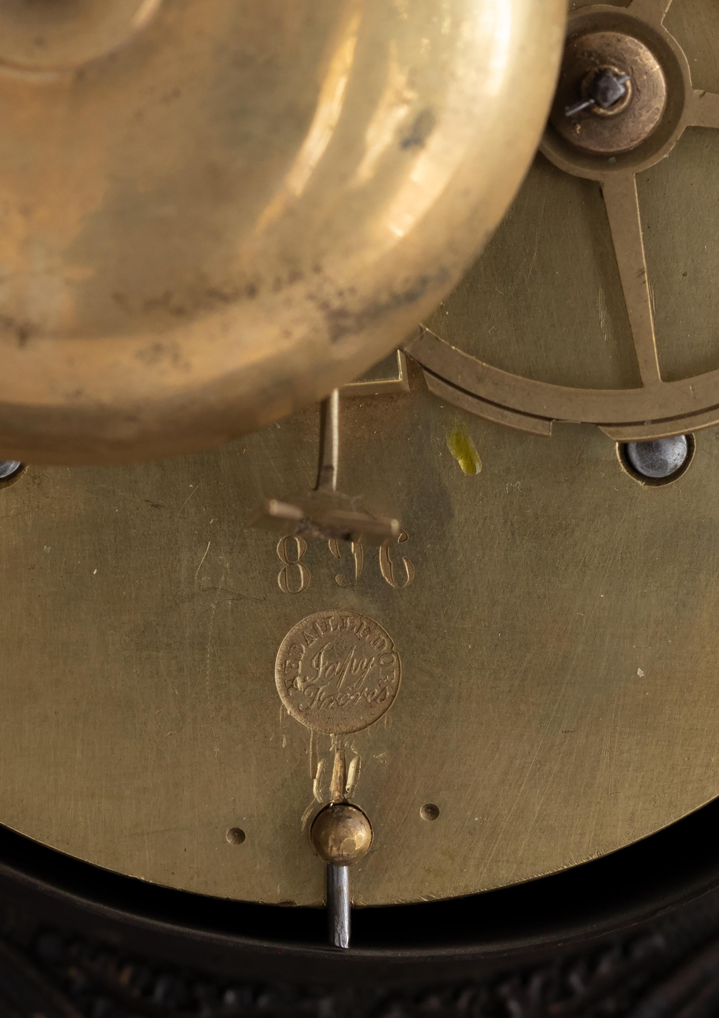 Metal Gothic Revival Bronze Cathedral Mantel Clock, 19th Century For Sale