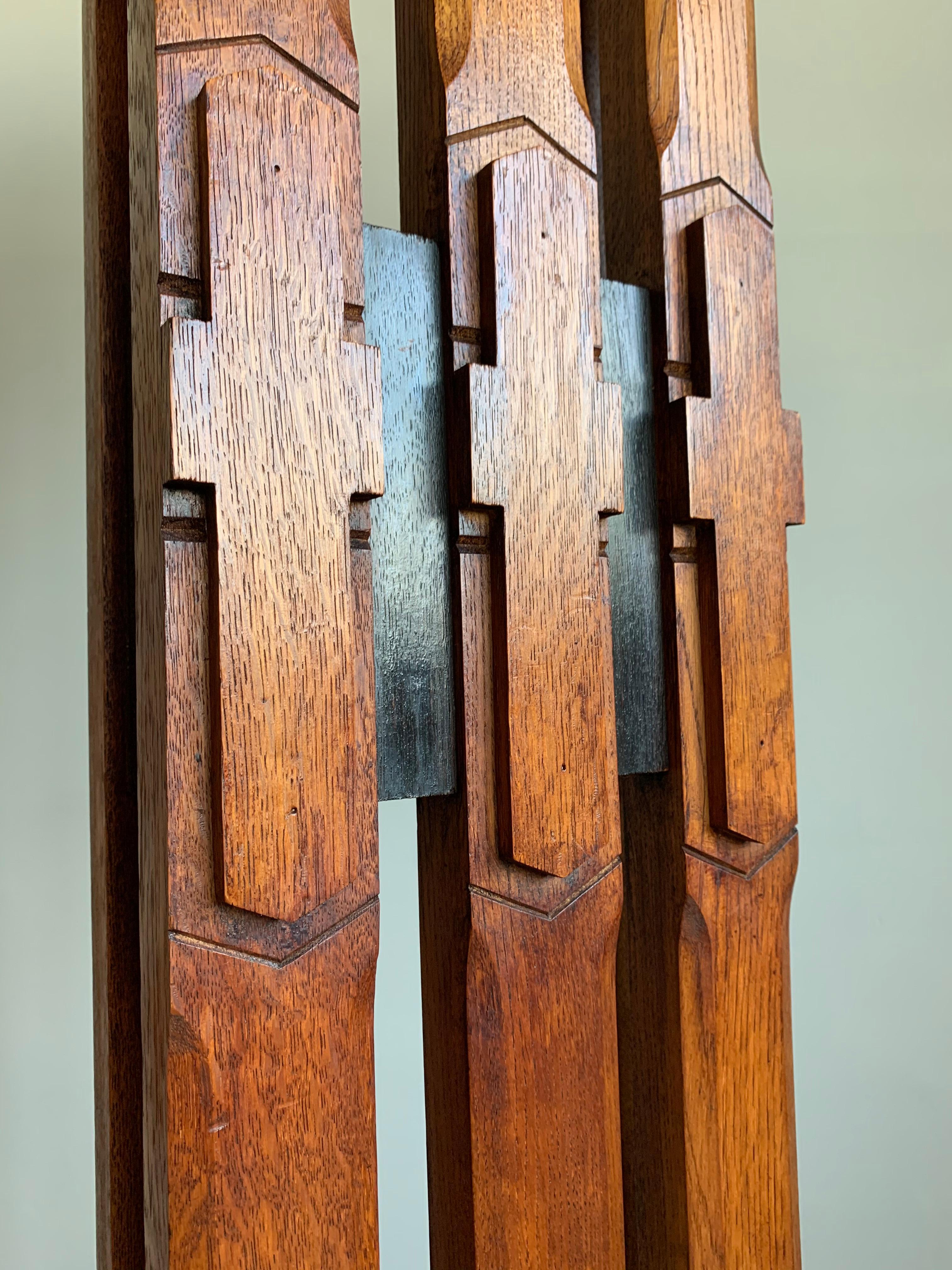 20th Century Gothic Revival Carved Oak Lectern/ Bible & Religious Book Stand with Christogram